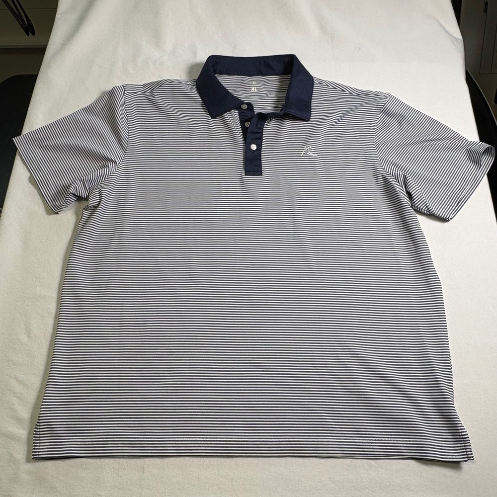 Rhoback, Polo Shirt, XL, Navy White, Performance Golf Striped